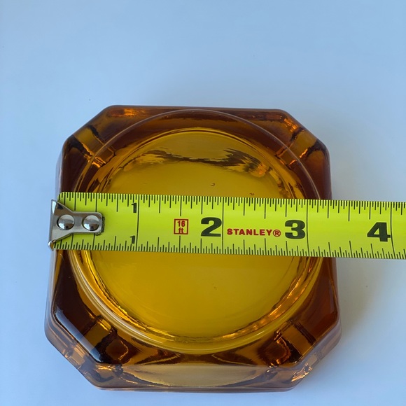 Vintage Amber Glass Ashtray - Picture 4 of 6